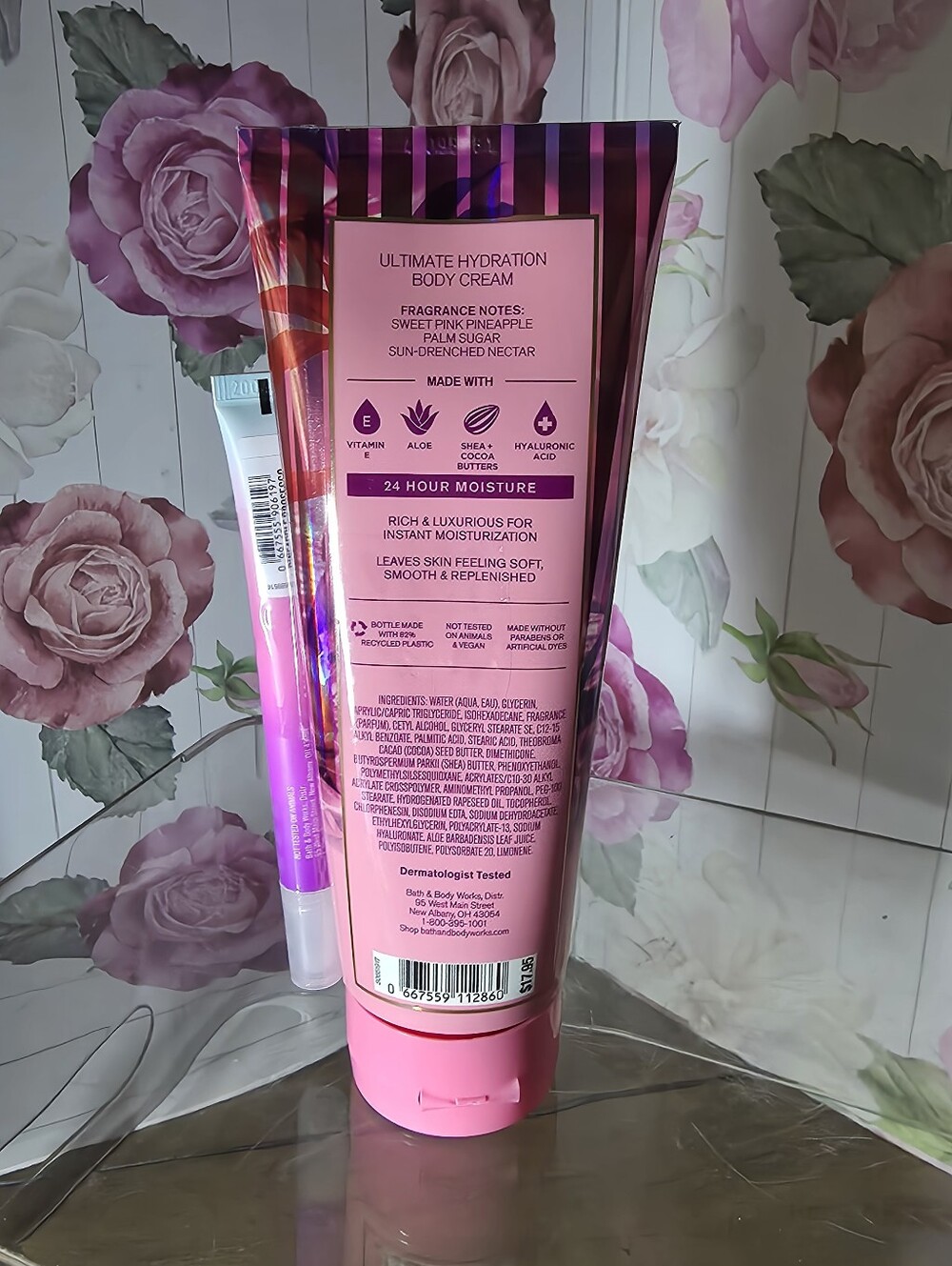 Bath & Body Works Pink Pineapple Sunrise• Costa Rica • Pineapple Lip Gloss BONUS - Picture 5 of 8